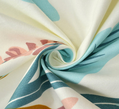 Off-White Floral Elite King Size Double Bedsheet Set by Arka Décor