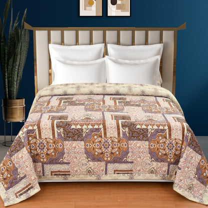 Ultrasonic Beautiful Motifs Printed Queen Size Comforter