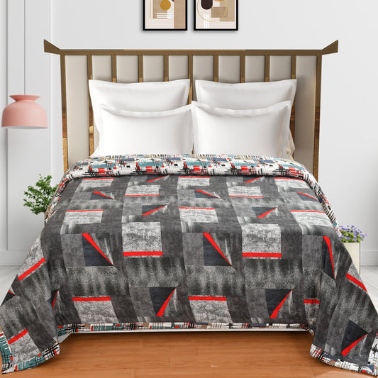 Ultrasonic Grey Printed Queen Size Comforter