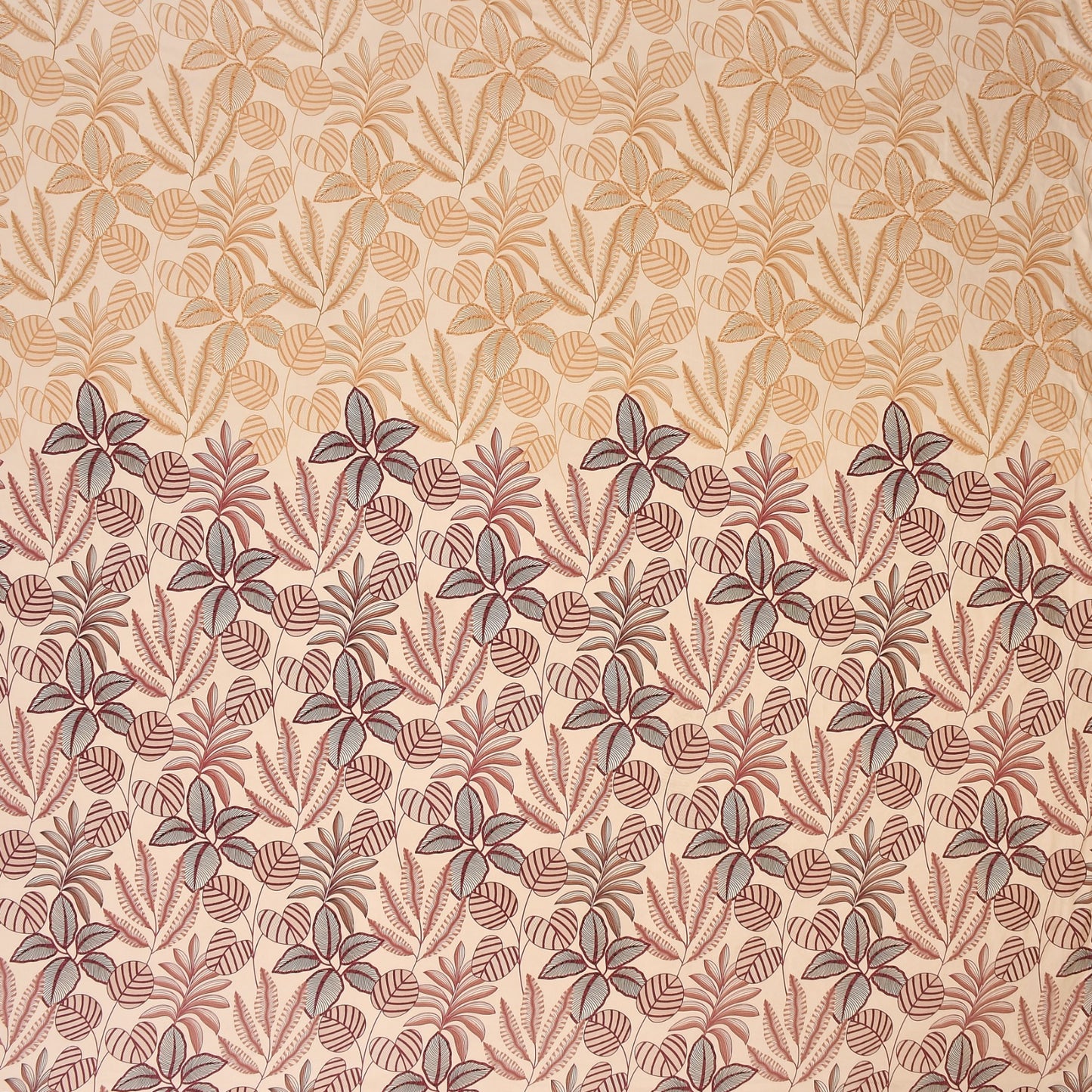 Mix and Match Brown Beige Floral Line Art King Size Bedsheet Set
