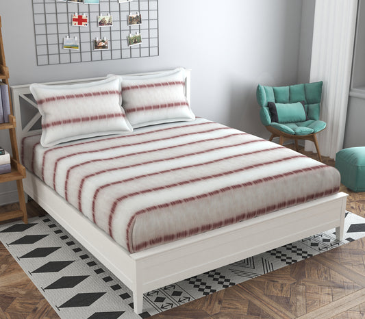 White Stripe Havana King Size Bedsheet Set