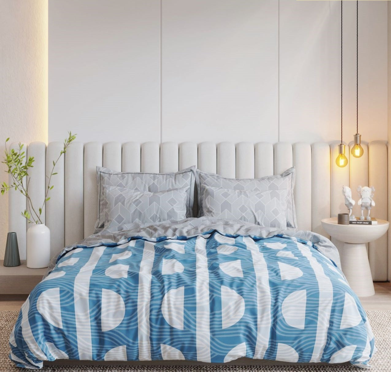 Blue Semi Circle Comforter by Arka Décor